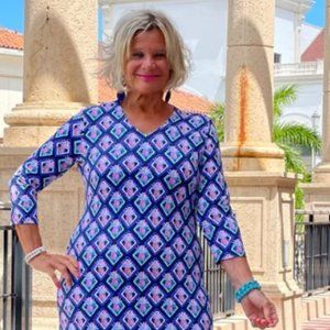 LULU-B PINEAPPLE VACA ELBOW MAXI DRESS Size XL